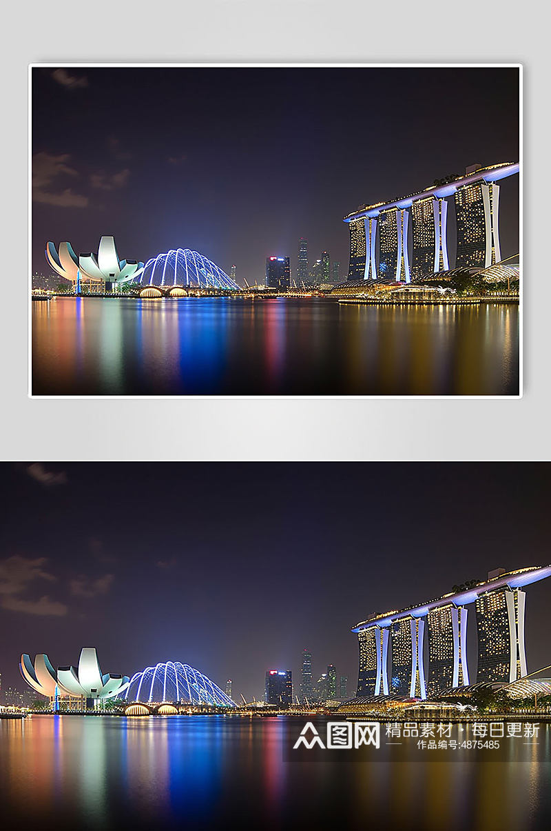 AI数字艺术旅游新加坡城市风光景点摄影图素材