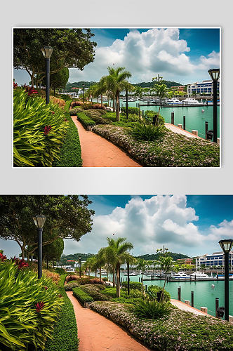AI数字艺术新加坡滨海景点摄影图