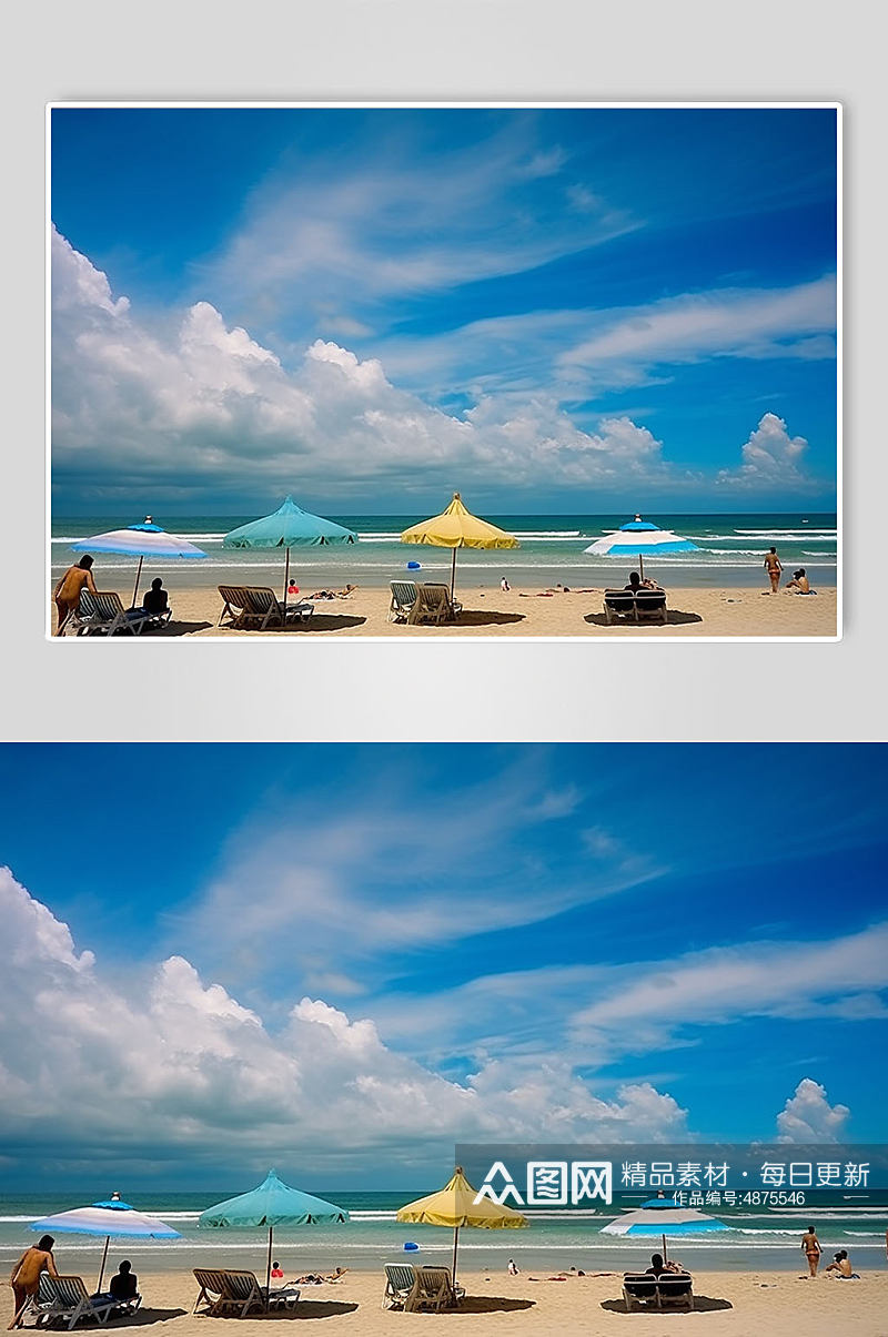 AI数字艺术印度尼西亚巴厘岛金芭兰沙滩摄影图素材