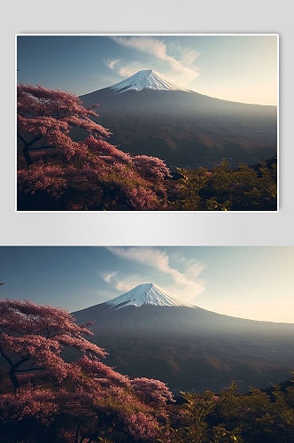 AI数字艺术境外旅游日本富士山风景摄影图