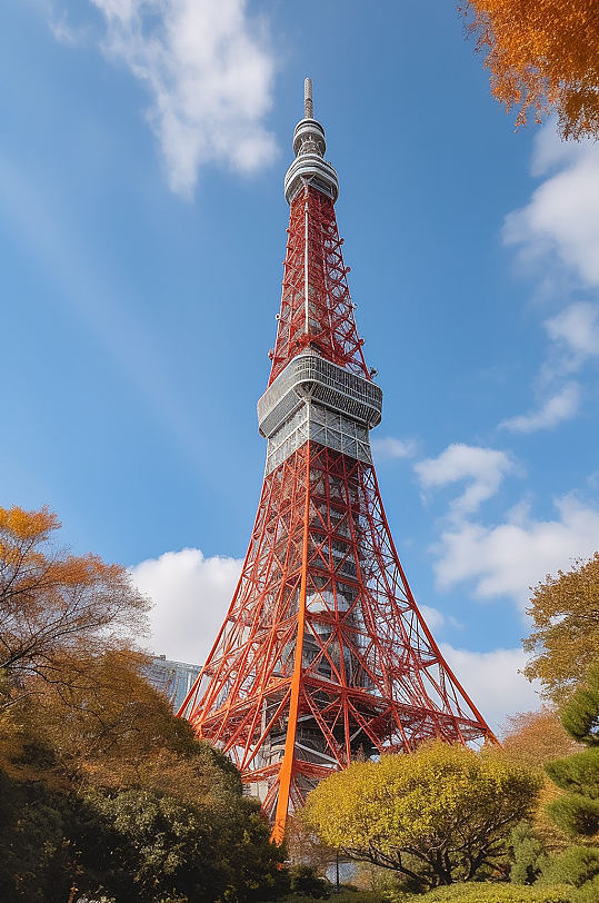 AI数字艺术境外旅游日本东京铁塔摄影图