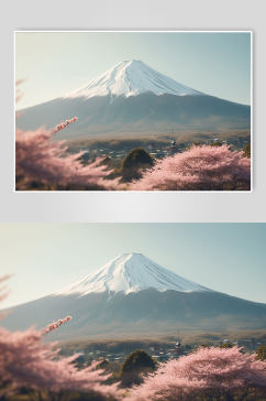 AI数字艺术境外旅游日本富士山风景摄影图