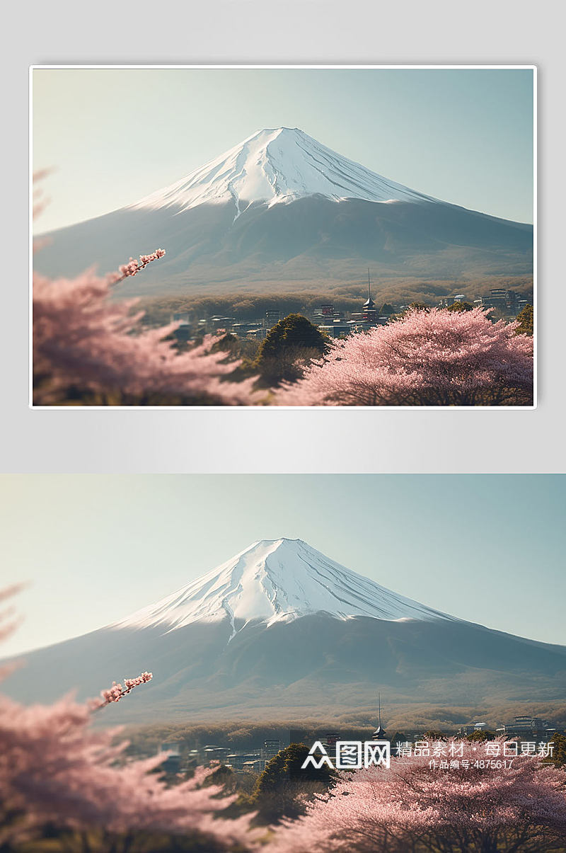 AI数字艺术境外旅游日本富士山风景摄影图素材