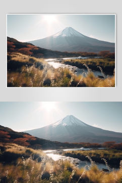 AI数字艺术境外旅游日本富士山风景摄影图