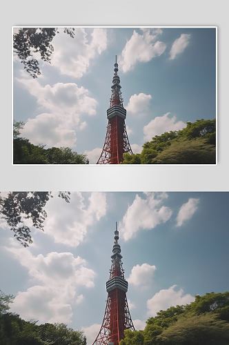 AI数字艺术境外旅游日本东京铁塔摄影图