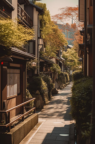 AI数字艺术境外旅游日本京都街道摄影图