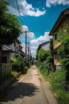 AI数字艺术境外旅游日本街景风景摄影图