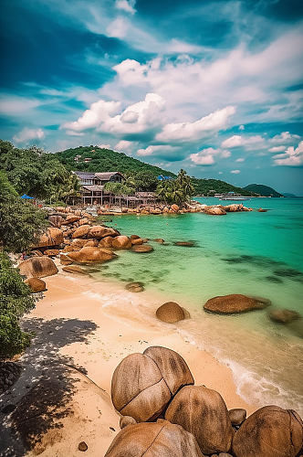 AI数字艺术境外旅游泰国芭提雅风景摄影图