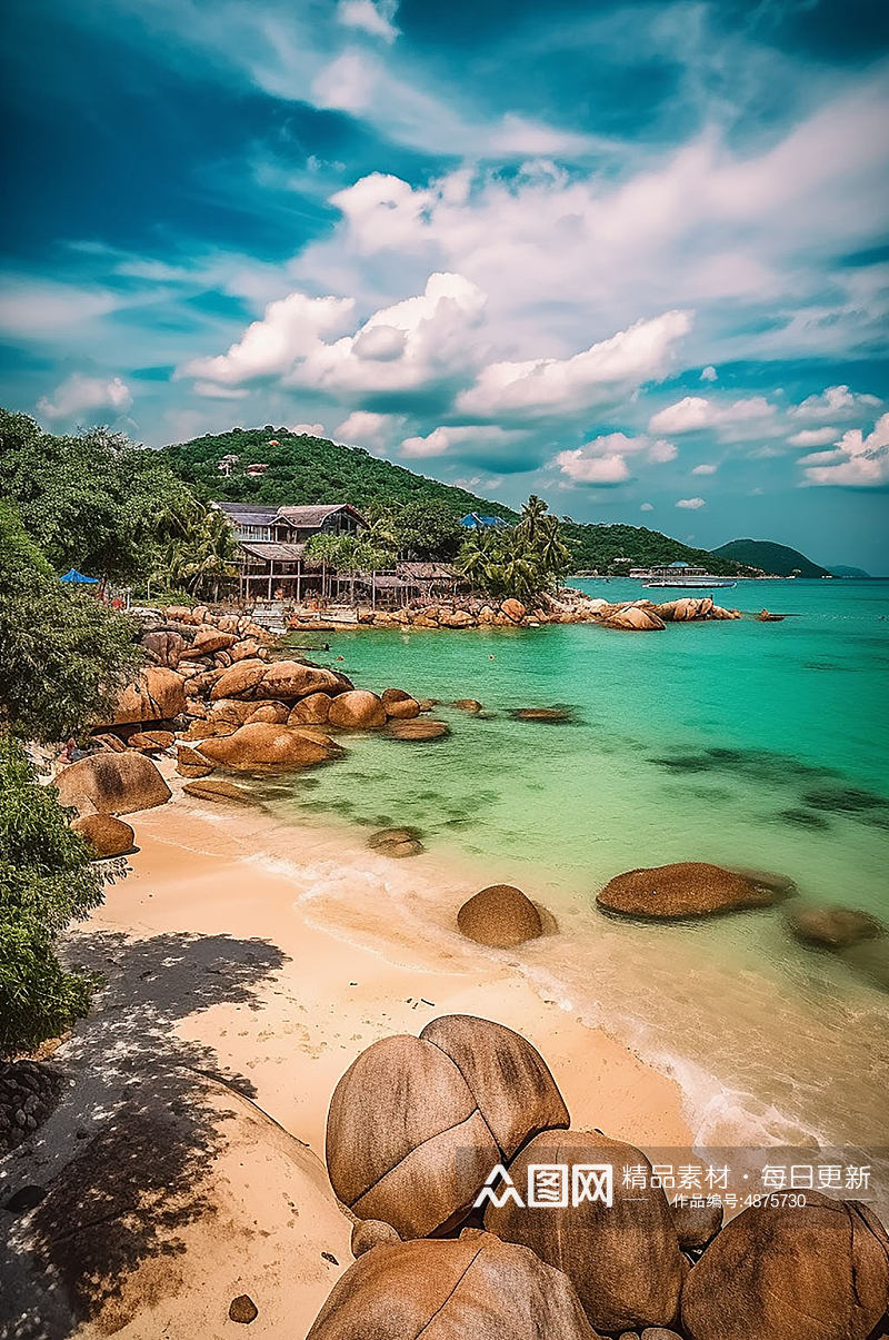 AI数字艺术境外旅游泰国芭提雅风景摄影图素材