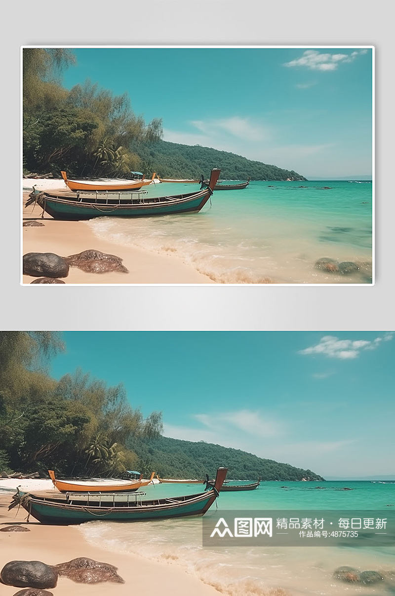 AI数字艺术境外旅游泰国普吉岛风景摄影图素材