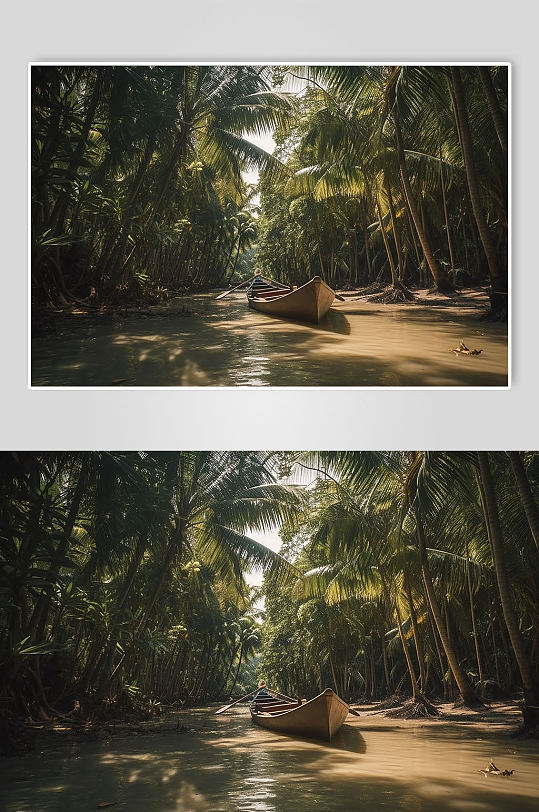 AI数字艺术境外旅游泰国丛林溪流摄影图