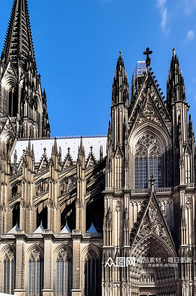 AI数字艺术欧洲德国科隆大教堂风景摄影图素材