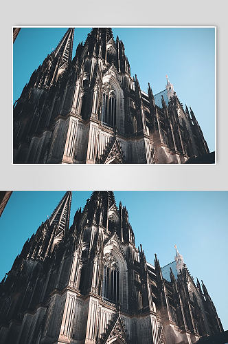 AI数字艺术欧洲德国科隆大教堂风景摄影图