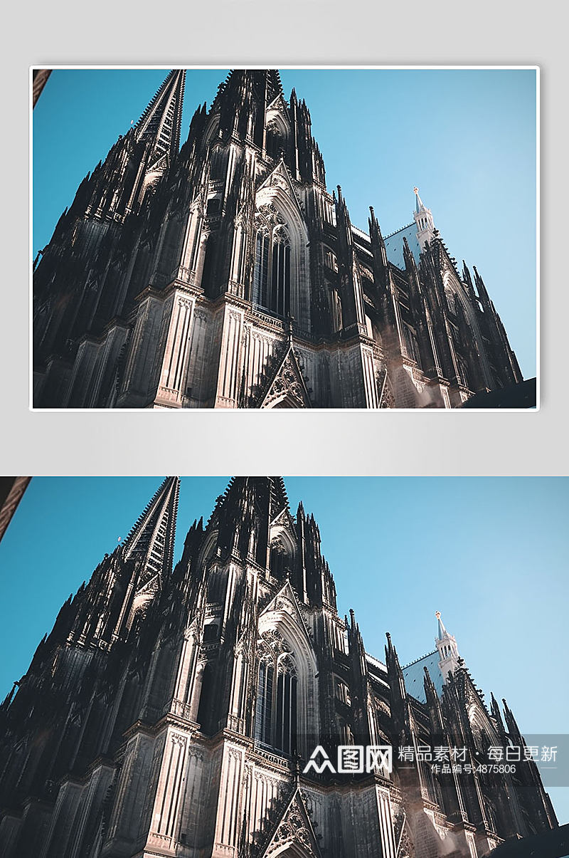 AI数字艺术欧洲德国科隆大教堂风景摄影图素材