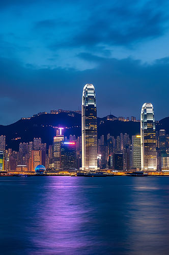 AI数字艺术香港维多利亚港景点摄影图