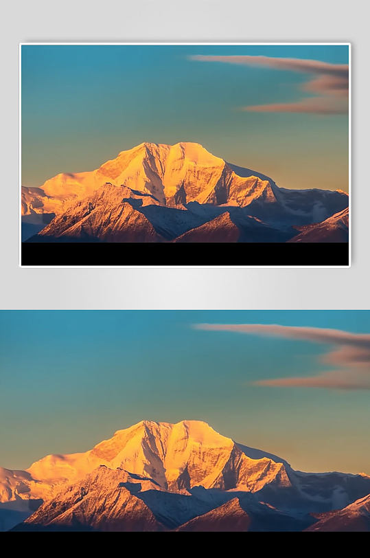 AI数字艺术西藏日照金山山景景点摄影图