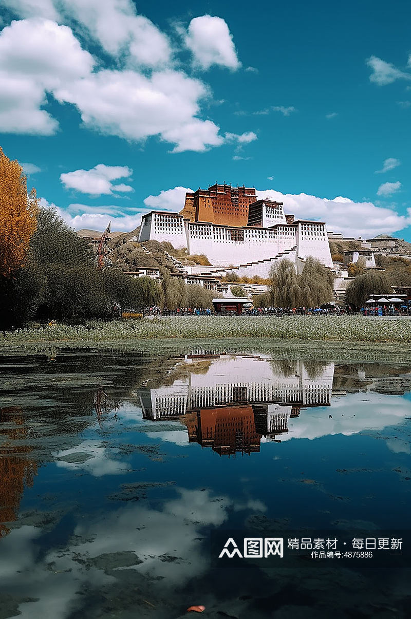 AI数字艺术西藏布达拉宫景点摄影图素材