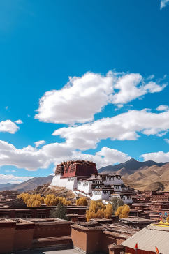AI数字艺术西藏布达拉宫景点摄影图