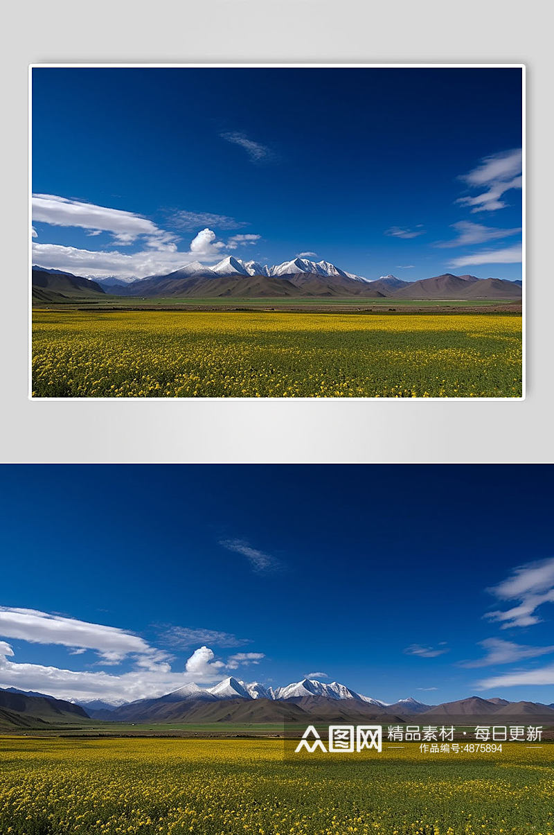 AI数字艺术西藏林芝山景景点山水摄影图素材
