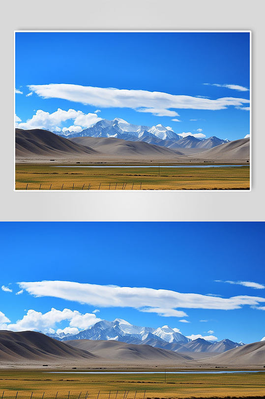 AI数字艺术西藏日喀则草原景点摄影图