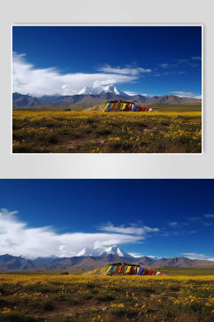 AI数字艺术西藏日喀则草原景点摄影图