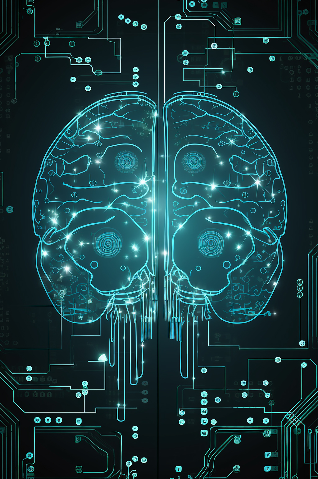 AI数字艺术大脑思维逻辑科幻未来插画素材