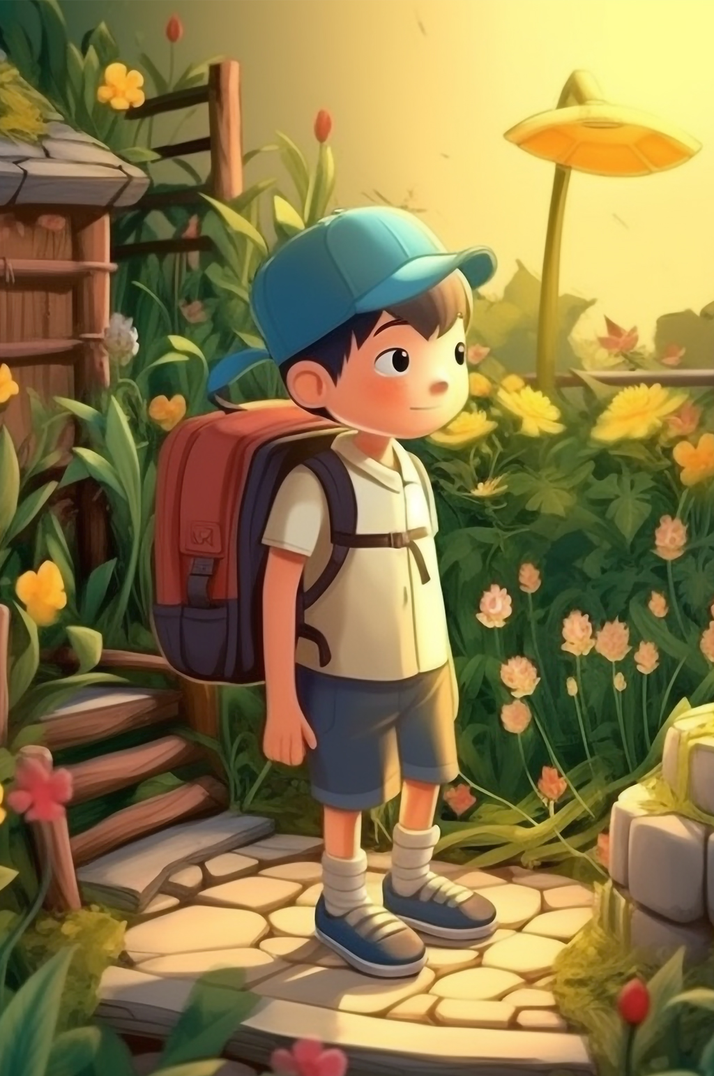 AI数字艺术度假旅游季旅行背包人物插画素材