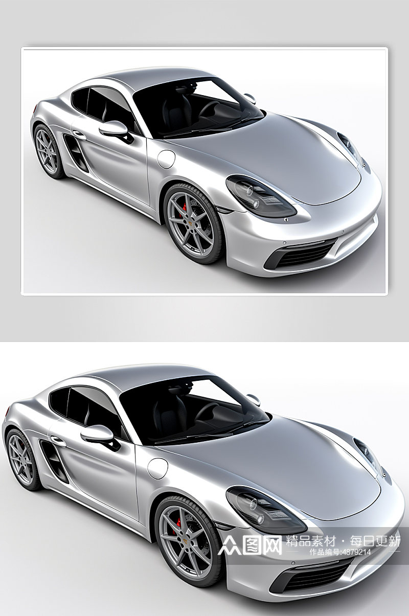 AI数字艺术银色汽车模型摄影图片素材