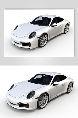 AI数字艺术白色汽车模型摄影图片