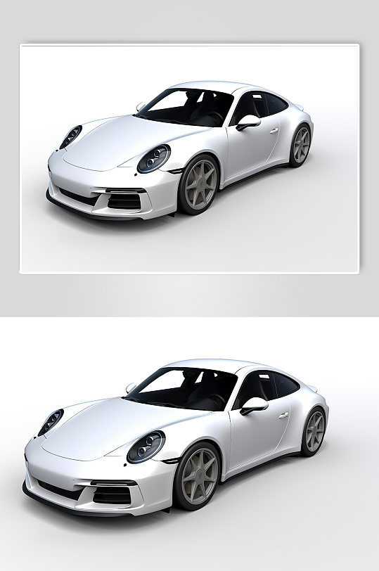 AI数字艺术白色汽车模型摄影图片