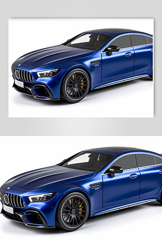 AI数字艺术高级感蓝色汽车模型摄影图片