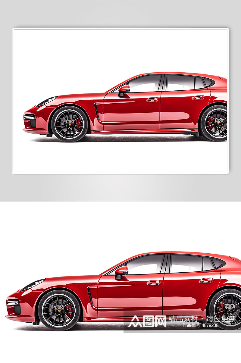 AI数字艺术高级感红色汽车模型摄影图片素材