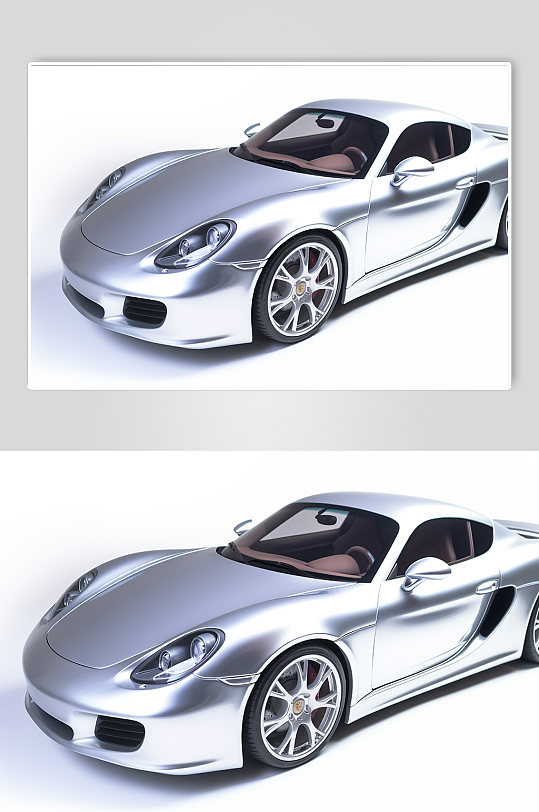 AI数字艺术银色汽车模型摄影图片