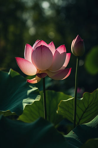 AI数字艺术荷花莲花夏季摄影图片