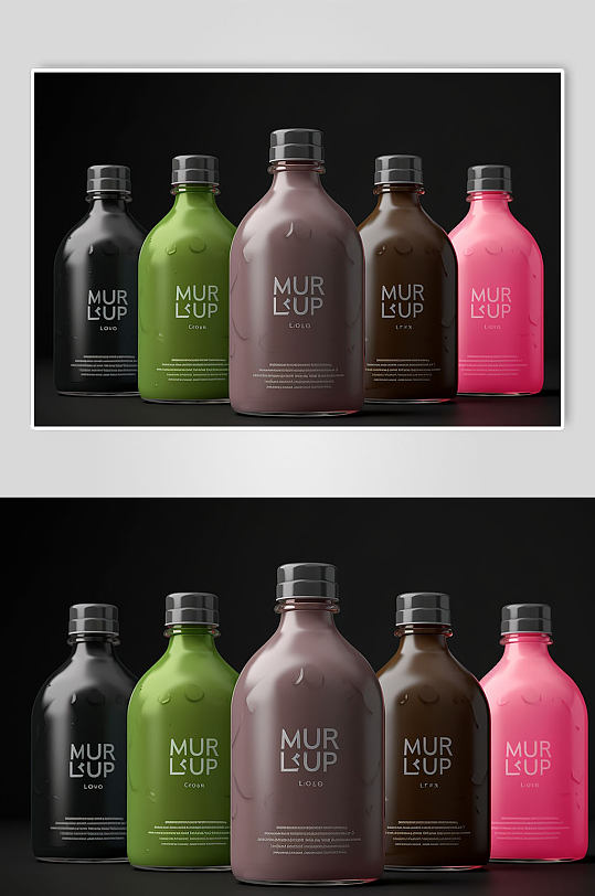 ai数字艺术塑料瓶饮料瓶包装样机模型