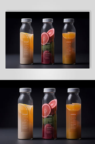 AI数字艺术塑料瓶饮料瓶包装样机模型