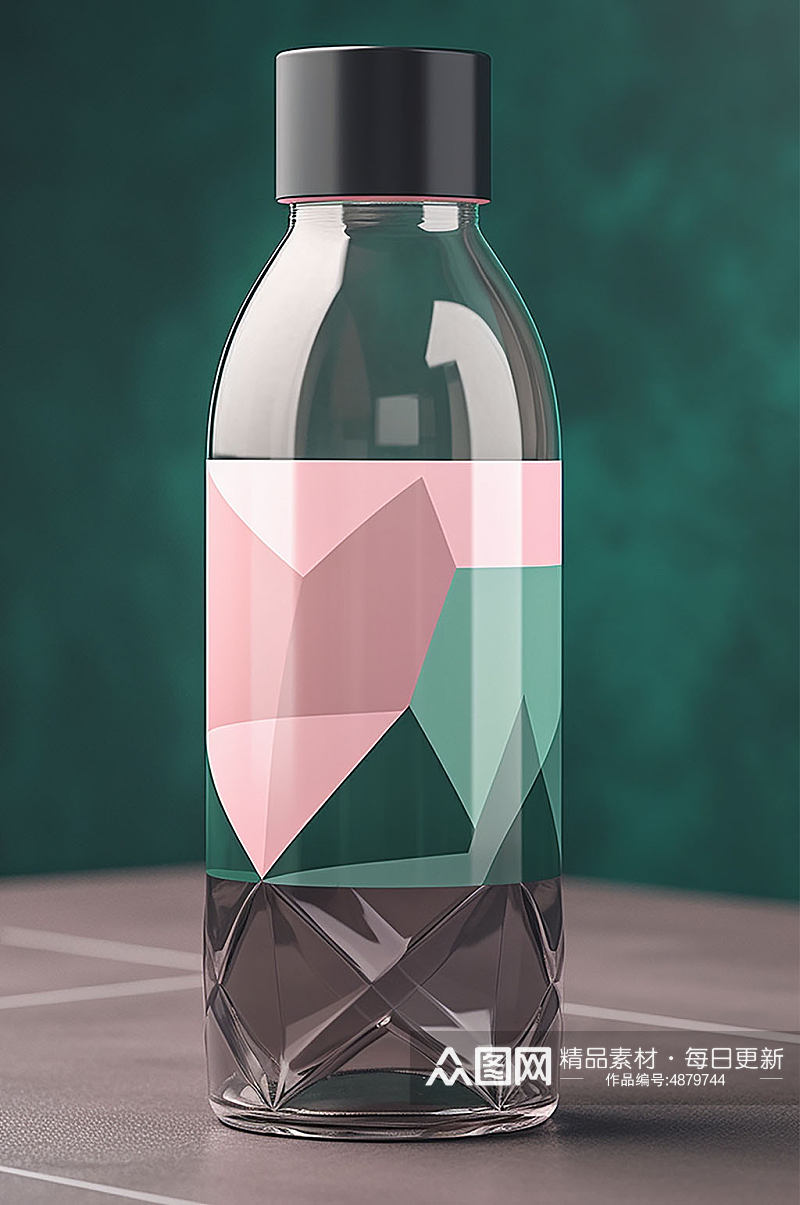 AI数字艺术塑料瓶饮料瓶包装样机模型素材