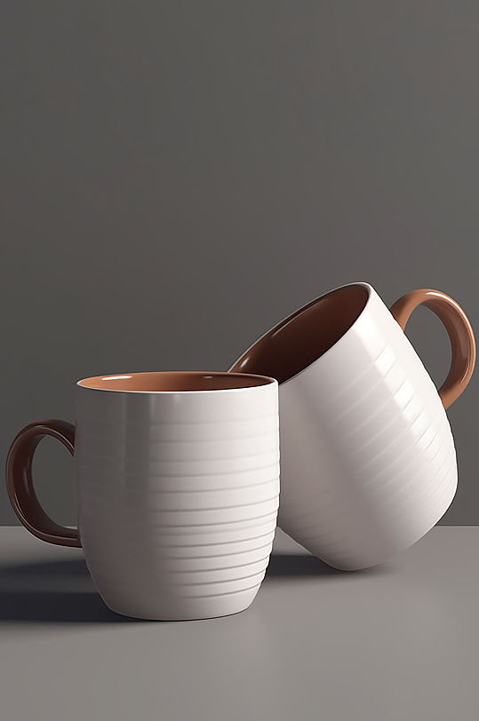 AI数字艺术马克杯陶瓷杯包装样机模型