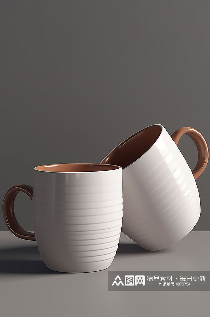 AI数字艺术马克杯陶瓷杯包装样机模型素材