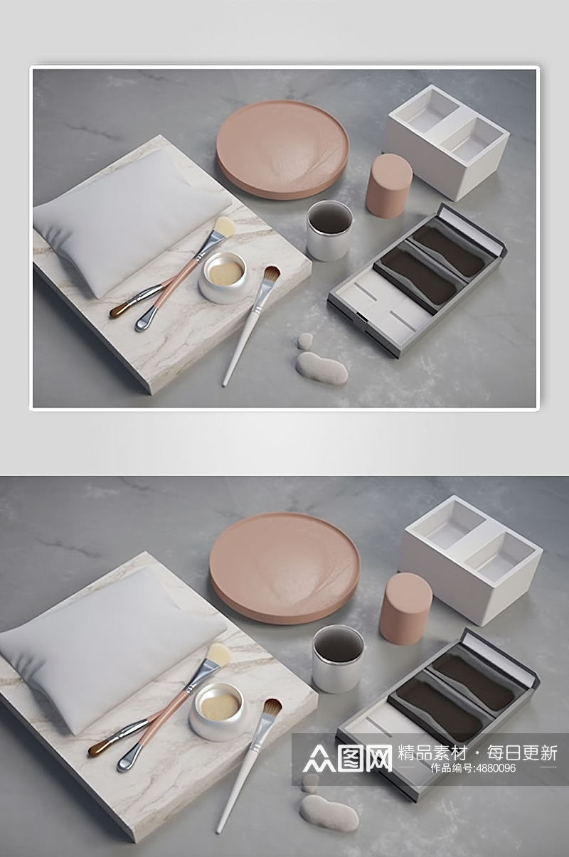 AI数字艺术美妆化妆品包装样机模型素材
