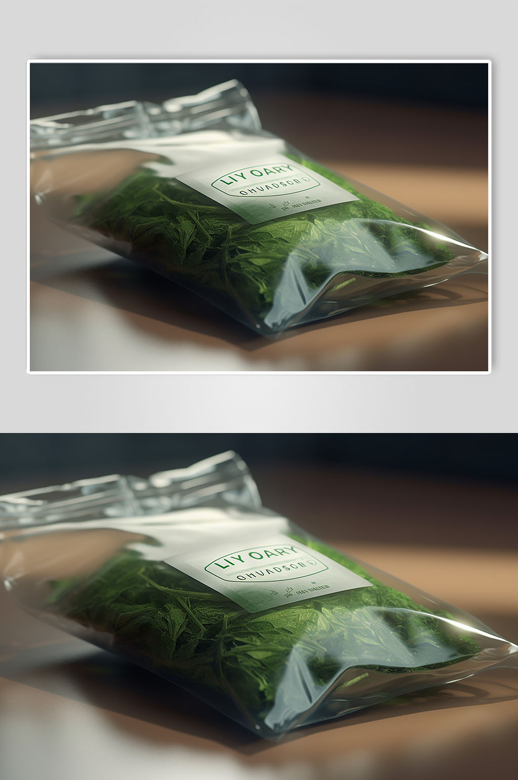 AI数字艺术绿茶茶叶包装样机模型素材