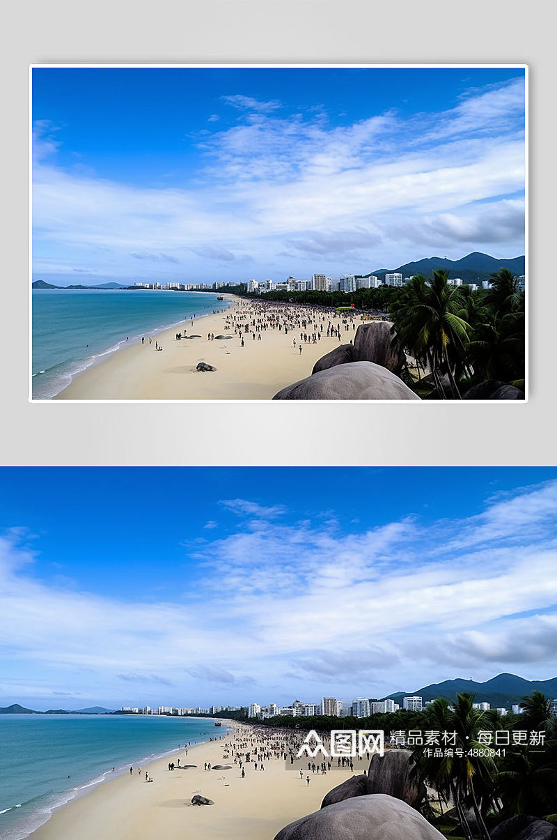 AI数字艺术亚龙湾海南旅游景点摄影图片素材