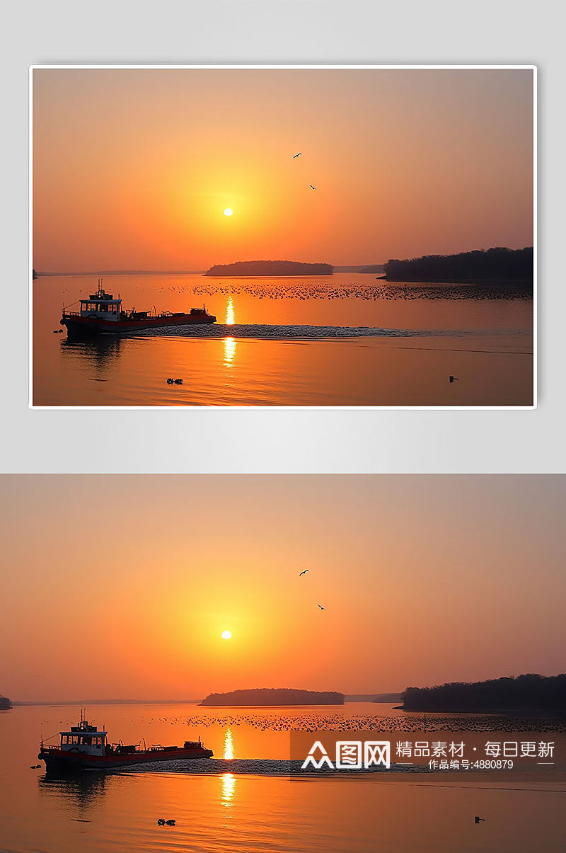 AI数字艺术洞庭湖湖南旅游景点摄影图片素材