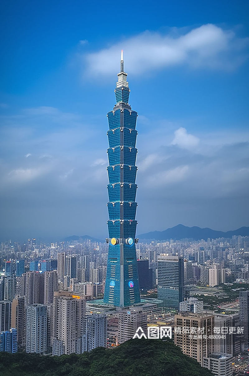 AI数字艺术台湾台北101大楼摄影图片素材