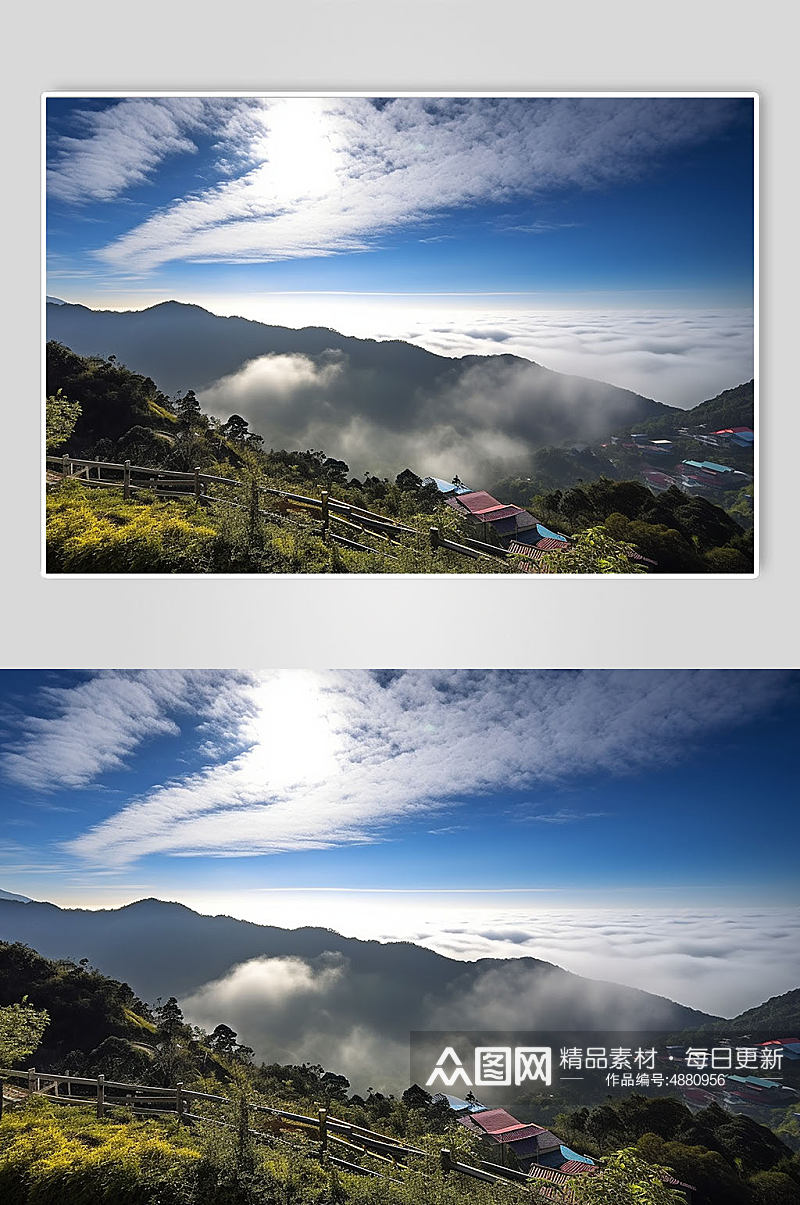 AI数字艺术台湾阿里山旅游景点摄影图片素材