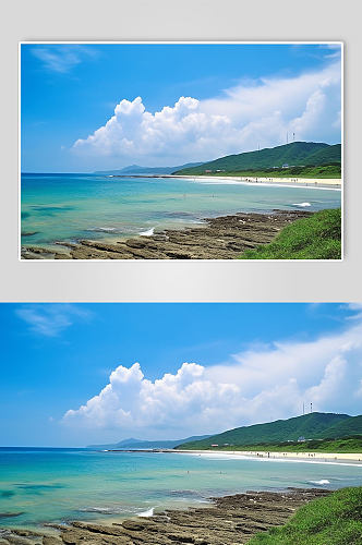 AI数字艺术台湾白沙湾旅游景点摄影图片