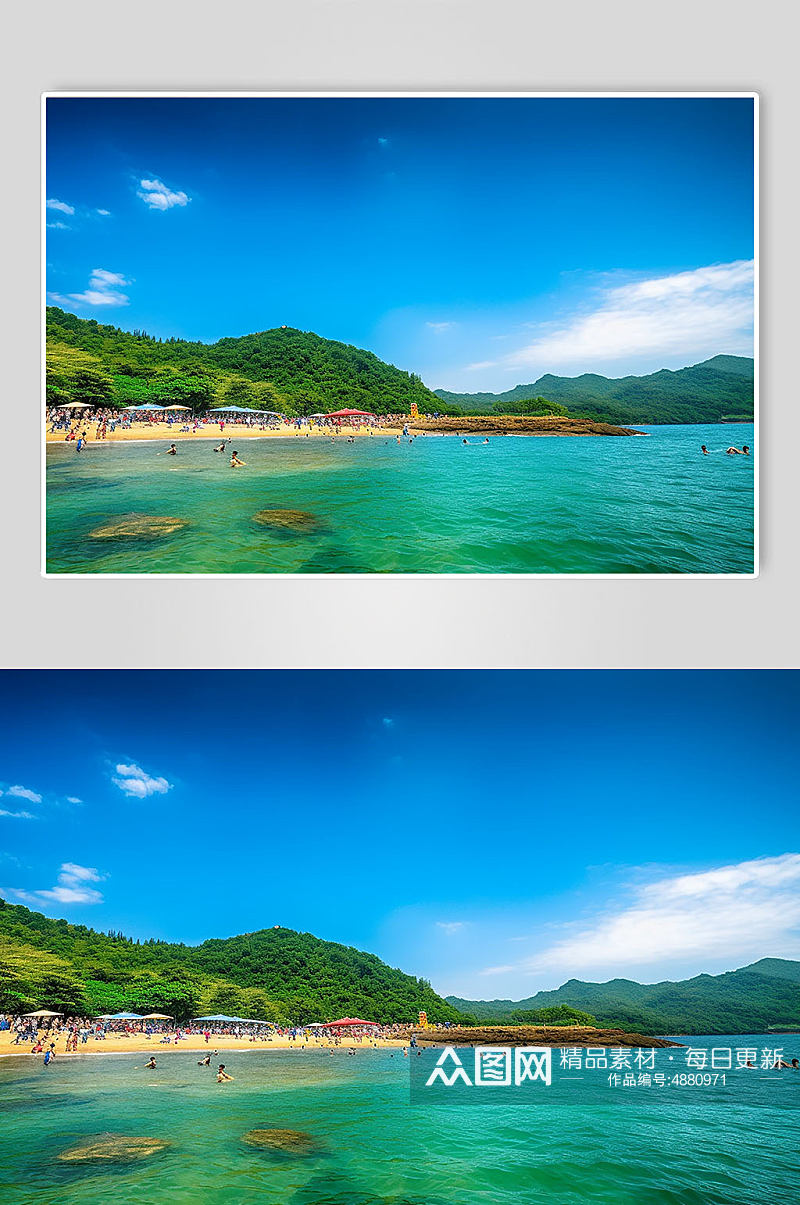 AI数字艺术台湾垦丁沙滩旅游景点摄影图片素材