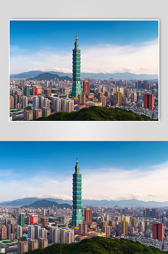 AI数字艺术台湾台北101大楼摄影图片