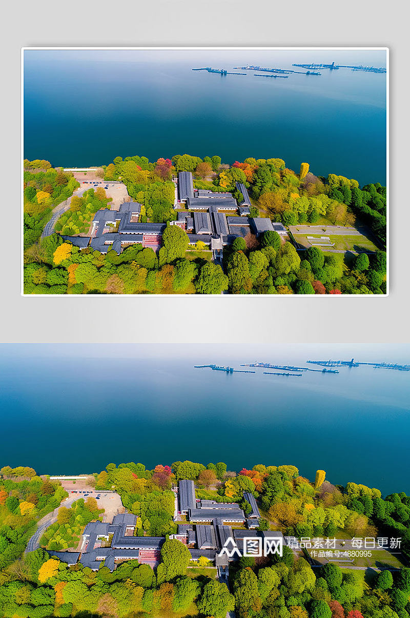 AI数字艺术长沙橘子洲头湖景点摄影图片素材