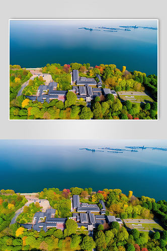 AI数字艺术长沙橘子洲头湖景点摄影图片